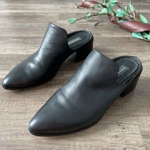 Steven by Steve Madden Deney Leather Black Mules